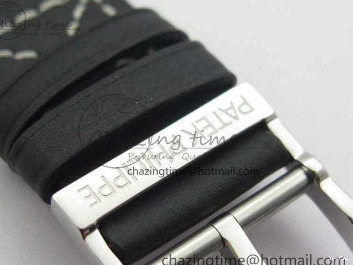 MIROTIME 0404 Practical Calatrava 5524 Pilot Travel Time SS GRF Blue Dial on Black Leather Strap A324 V 7107